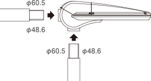 ポール取付部 φ60.5、φ48.6に対応